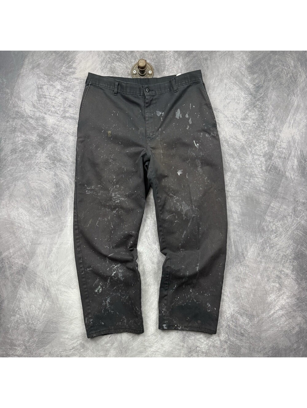 Vintage Paint Splatter Pants 36x30 Black Distressed Workwear
